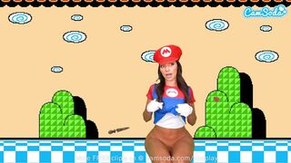 Sisi Rose hatalmas seggű Super Mario Maker cosplayje nedves punci squirt show-val