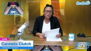 Carmela Clutch dögös latin műsorvezető maszturbál élőben